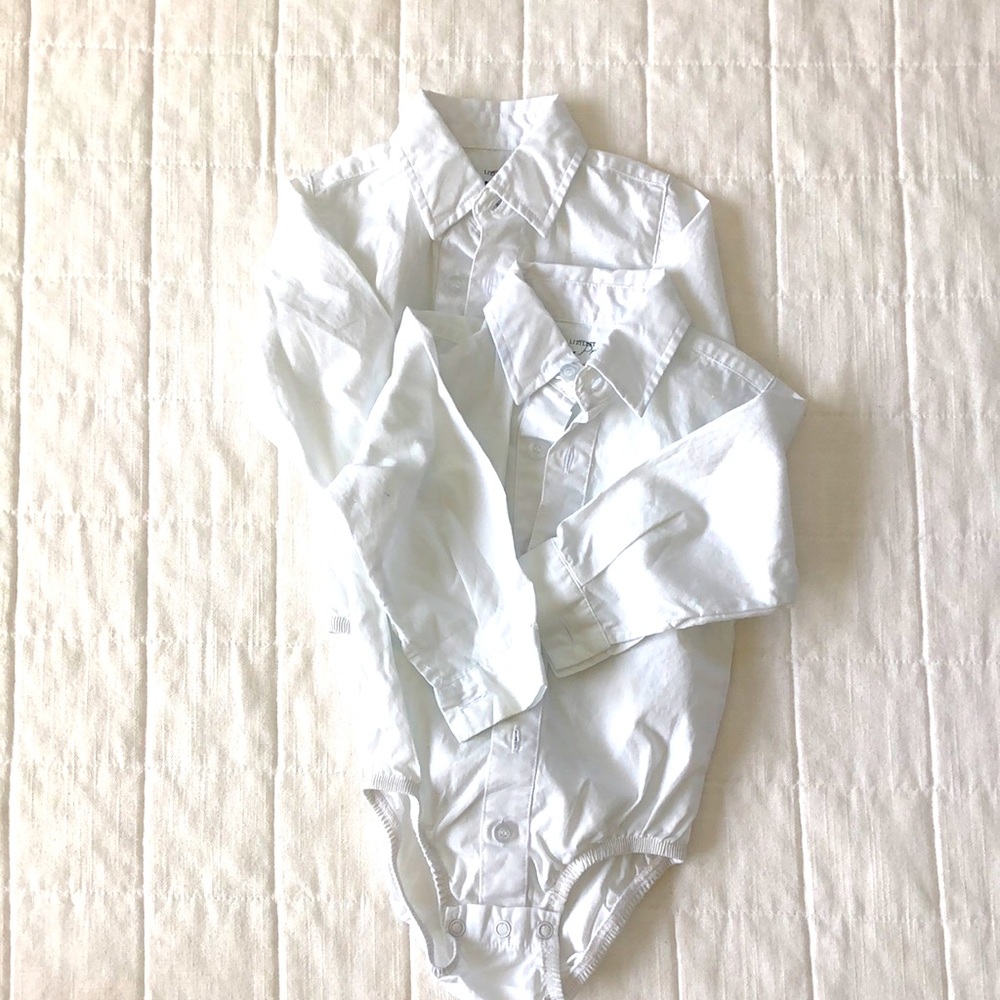 2 White Long Sleeve Button Ups
